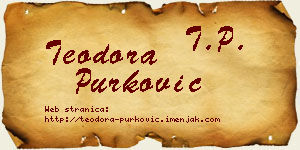 Teodora Purković vizit kartica